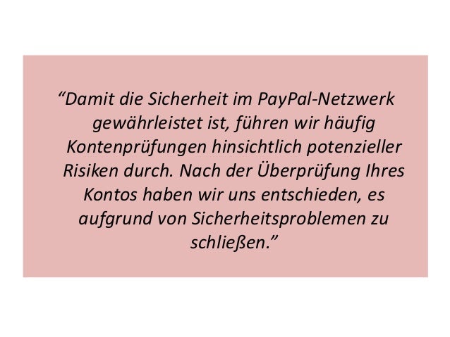 Paypal Kontosperrung Paypal Kontosperrung