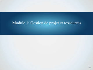 Module 1: Gestion de projet et ressources
18
 
