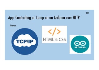 #IOT
App: Controlling an Lamp on an Arduino over HTTP
Software
 