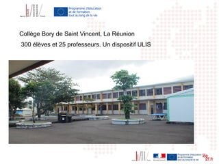 Collège Bory de Saint Vincent, La Réunion
300 élèves et 25 professeurs. Un dispositif ULIS
 