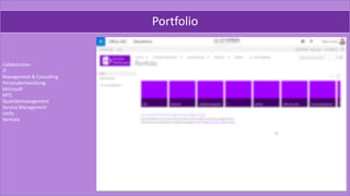 Collaboration
IT
Management & Consulting
Personalentwicklung
Microsoft
MTS
Qualitätsmanagement
Service Management
Unify
Vertrieb
Portfolio
 