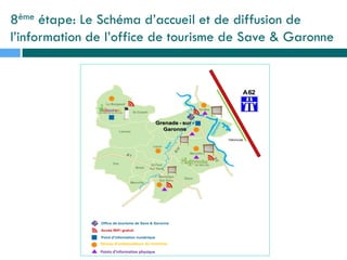 8ème étape: Le Schéma d’accueil et de diffusion de
l’information de l’office de tourisme de Save & Garonne
Réseau d’ambassadeurs du territoire
Points d’information physique
 
