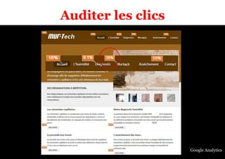 Auditer les clics 
Google Analytics 
 