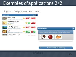 Exemples d’applications 2/2
Apprends l'anglais avec busuu.com!




                                     15
 