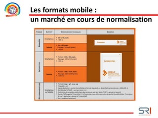 Les formats mobile :
un marché en cours de normalisation
 