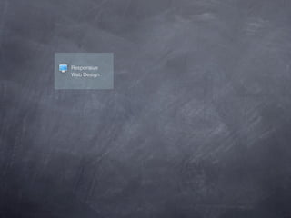 »Ich bin 320px breit«                                         Statistiken
                                                                                 ‣ Weltweit gibt es 5.3 Mrd. Mobilfunkverträge
                                                            »Mobiles Browsen
                                                                                  (77% der Weltbevölkerung)
                                                              wird Desktop-      ‣ 25% der US-Bürger sind »mobile-only« Web-User
                                                             basierten Zugriff   ‣ Jeder 4. Deutsche hat ein Mobiltelefon (20 Mio.)
                  »Das ist dein Design«
                                                              innerhalb der      ‣ Smartphone-Branche wiegt 400 Mrd. EUR
                                                            nächsten 3-5 Jahre    (mehr als Automobil-Industrie)
CSS Zen                          Media Queries                  ablösen«         ‣ 2011 sind über 85% aller neuen Mobilfunkgeräte
                                     Responsive
Volle Kontrolle über das         Abfrage konkreter Device                         internetfähig, von denen die meisten mindestens
                                     Web Design
Design einer Webseite            Eigenschaften
                                                                                  3G unterstützen




Herausforderungen                                                                Lösungen
‣ geringe Bildschirmgröße                                                        ‣ mit relativen Größen arbeiten
‣ mangelnder Platz für ausreichend Content                                         (keine ﬁxen Dimensionen verwenden wie 960px)
                                                                                 ‣ Container, Zwischenräume, Textgrößen und
‣ Wechselnde Lichtverhältnisse
                                                                                   Zeilenabstände in relativen Größen deﬁnieren
‣ Akustische Beeinträchtigungen
                                                                                   (bei CSS sind das em und %)
‣ Hektisches Umfeld
                                                                                 ‣ Konzentration auf essentielle Funktionen u. Inhalte
‣ Suboptimale Netzabdeckung
                                                                                 ‣ Angepasste Experience für die gängigsten
‣ Verbindungskosten und -zeit
                                                                                   Bildschirmgrößen bereitstellen
‣ verschiedene gestenbasierte Interaktionsnormen
                                                                                   (iPhone, iPad, iPod Touch Portrait und Landscape
  (z.B. Multi-Touch: Double-Tap, Pinching)
                                                                                   Modus, Android, Blackberry etc.)
 