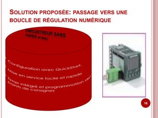 SOLUTION PROPOSÉE: PASSAGE VERS UNE
BOUCLE DE RÉGULATION NUMÉRIQUE




                                      16
 