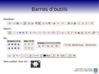 Barres d'outils Standard : Dessin : Etc. Sans oublier, bien sûr :  
