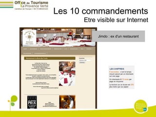 Les 10 commandements
      Etre visible sur Internet

           Jimdo : ex d'un restaurant
 