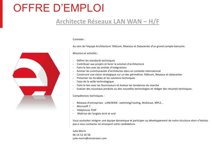 Offre d emploi architecte reseaux