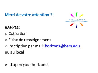 Présentation Projets HORIZONS