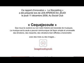 Présentation storytelling Introduction du rapport d'innovation de courts circuits