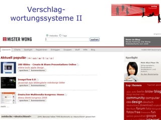 Verschlag- wortungssysteme II 