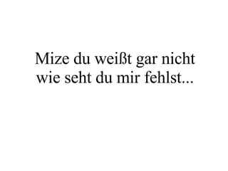 Mize du weißt gar nicht wie seht du mir fehlst... 