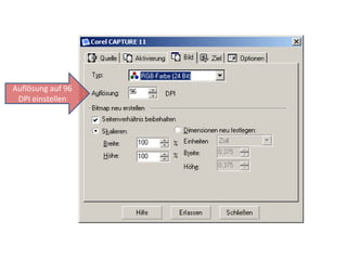 Auflösung auf 96 DPI einstellen