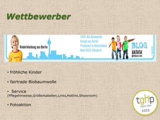 Gestaltung der Homepage / des Shops 