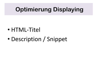  Optimierung RankingSuchmaschinenfreundlichkeit