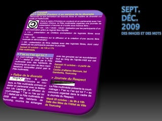 sept.dÉc.2009Des images et des mots