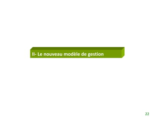 II- Le nouveau modèle de gestion




                                   22
 