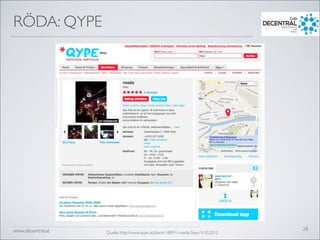 www.decentral.at
RÖDA: QYPE
28
Quelle: http://www.qype.at/place/148591-roeda-Steyr, 9.10.2012
 