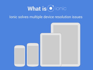 What is 
Ionic solves multiple device resolution issues  
