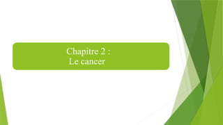 Chapitre 2 :
Le cancer
 