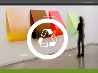 boomerang 
recycling by boomerang.be 
Restore UCM 
 