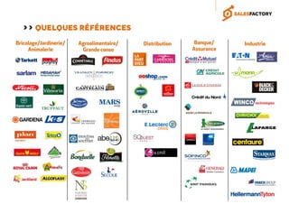 >> Quelques Références
Bricolage/Jardinerie/
Animalerie
Agroalimentaire/
Grande conso
Distribution Banque/
Assurance
Industrie
 