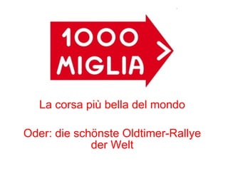 1000 Miglia La corsa più bella del mondo Oder: die schönste Oldtimer-Rallye der Welt 