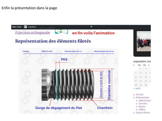 Enfin la présentation dans la page
 