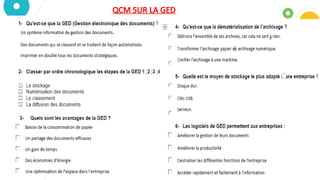 16
QCM SUR LA GED
 