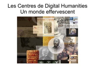 Les Centres de Digital Humanities Un monde effervescent 
