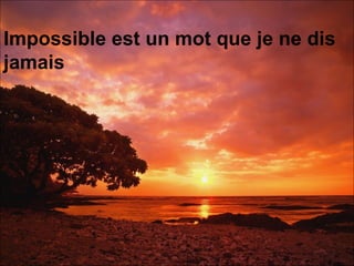 Impossible est un mot que je ne dis jamais   