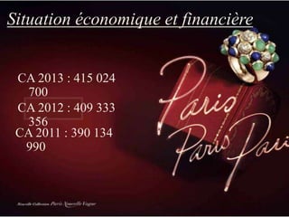 Situation économique et financière 
CA 2013 : 415 024 
700 
CA 2012 : 409 333 
356 
CA 2011 : 390 134 
990 
 