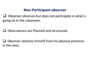 classroom observation and type of observers