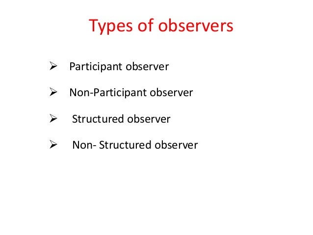 Classroom observation and type of observers