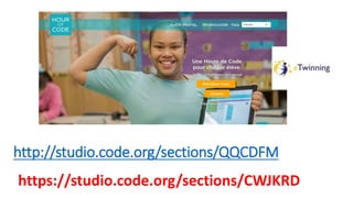 http://studio.code.org/sections/QQCDFM
https://studio.code.org/sections/CWJKRD
 