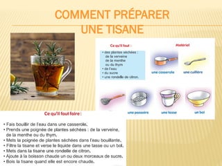 COMMENT PRÉPARER
UNE TISANE
 