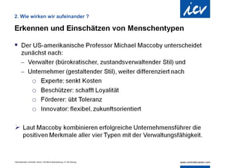 2. Wie wirken wir aufeinander ?




Internationaler Controller Verein | AK Berlin-Brandenburg | 51.AK-Sitzung
 