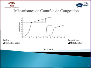 Mécanismes de Contrôle de Congestion




Realisé :                             Proposé par :
KNADEL Idriss                        Mr Idboufker

                         2012/2013




                                                      1
                                                          1
 