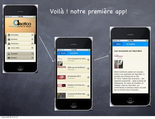 Voilà ! notre première app!




mercredi 30 mai 12
 