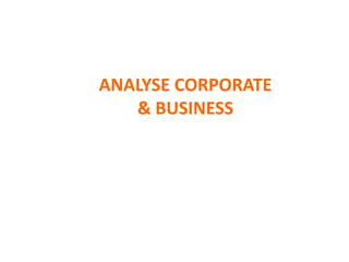 ANALYSE CORPORATE
& BUSINESS
 