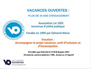 PLUS DE 30 ANS D'ENGAGEMENT
Présidée par Patrick KANNER depuis 2017
(Sénateur, ancien ministre Ville, Jeunesse et Sport)
 