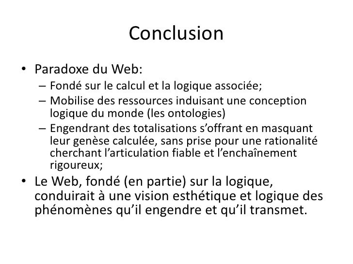 Le Web A T Il Besoin Dune Logique Un Point De Vue Aporétique - 