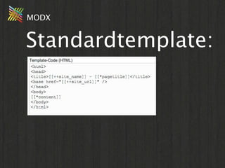 MODX


Standardtemplate:
 