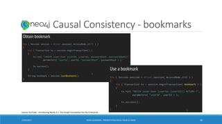 Neo4j: Causal Consistency - bookmarks
17/01/2017 BORIS GUARISMA - PRÉSENTATION NEO4J POUR LE CNAM 40
source YouTube : Introducing Neo4j 3.1: The Graph Foundation for the Enterprise
 