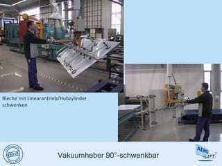 Vakuumheber 90°-schwenkbar
Bleche mit Linearantrieb/Hubzylinder
schwenken
 