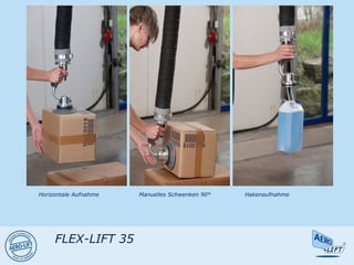 Manuelles Schwenken 90°Horizontale Aufnahme Hakenaufnahme
FLEX-LIFT 35
 