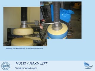 MULTI / MAXI- LIFT
Sonderanwendungen
Handling von Käseblöcken in der Molkeierindustrie
 