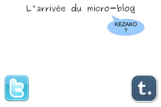 ex: Blogger: 1999 Quels besoins? Au départ : liste d'hyperliens, mutualisation de pages web avec commentaires 